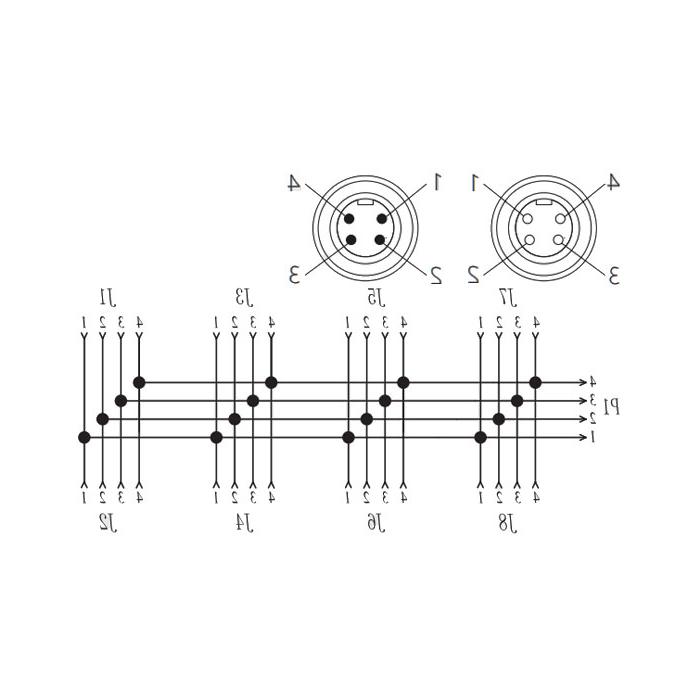 7/8”接口、4Pin、8端口、电源分线盒、270481